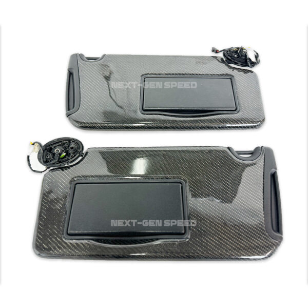 Second image of 2015 - 24 Charger Carbon Fiber Sun Visors Replacements (Pair) - Illuminated