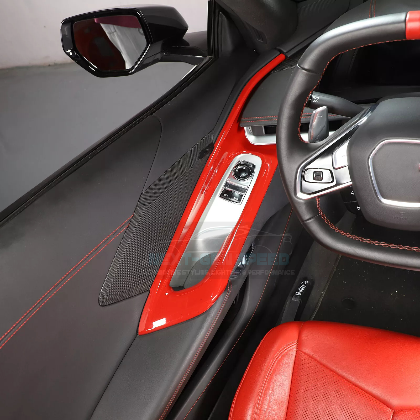 C8 Corvette Red Interior ABS Window Switch Frame Covers – Next-Gen Speed