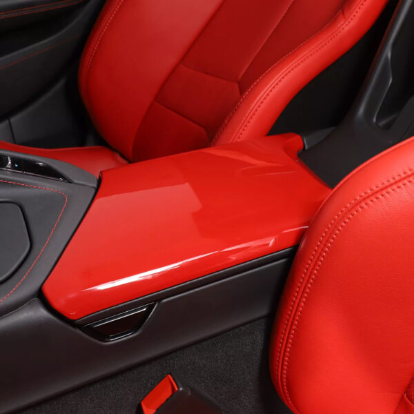 Second image of C8 Corvette Red Interior ABS Center Console Lid Cover
