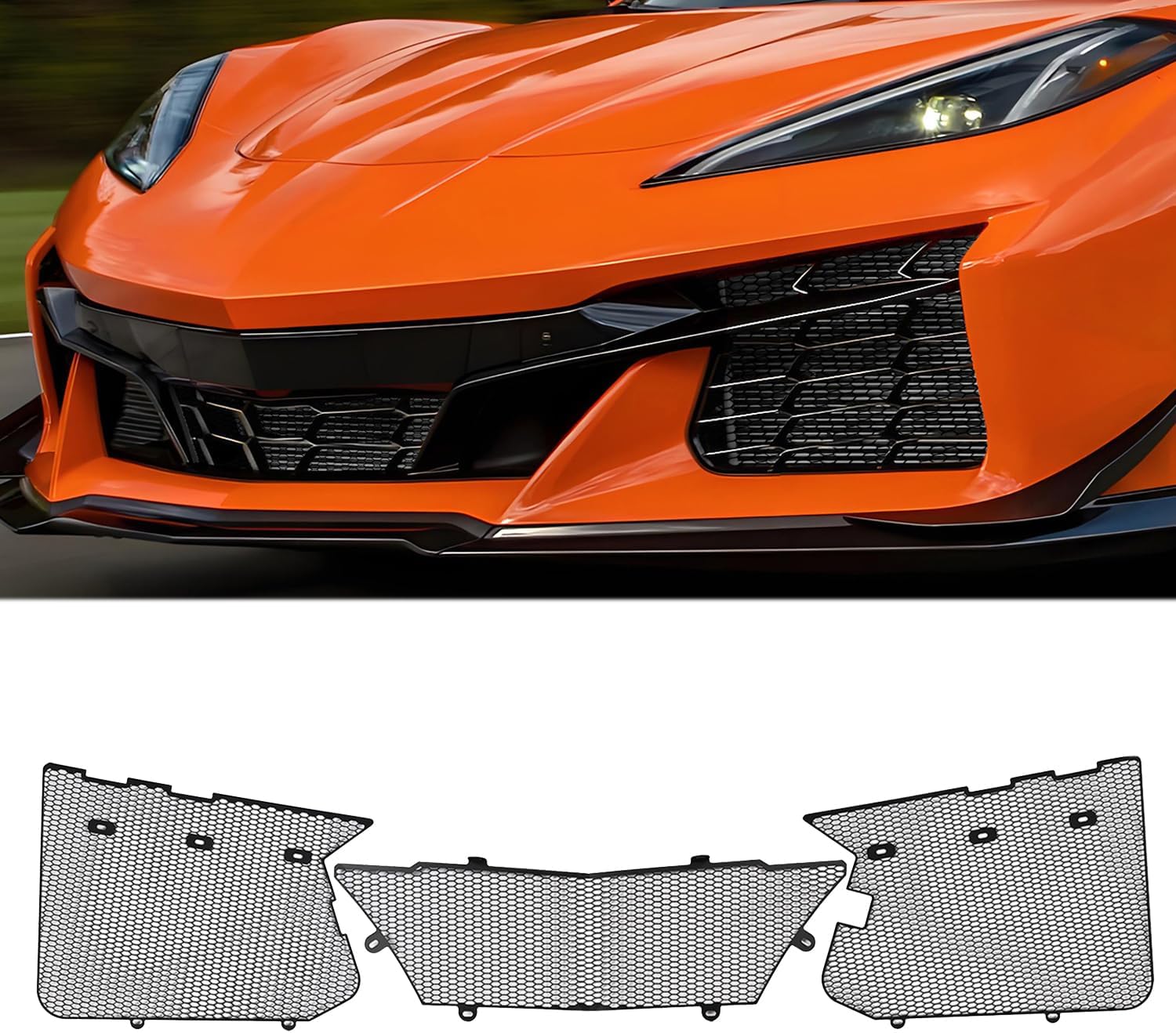 2023 - 25 C8 Corvette Z06/E-Ray Front Intake Mesh Grilles (Metal)
