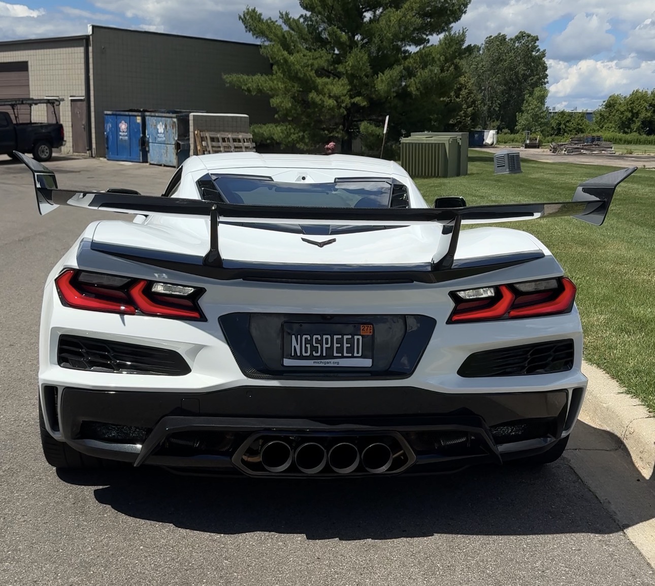 C8 Corvette ZR1 Rear High Wing Spoiler | Carbon Fiber / Carbon Flash