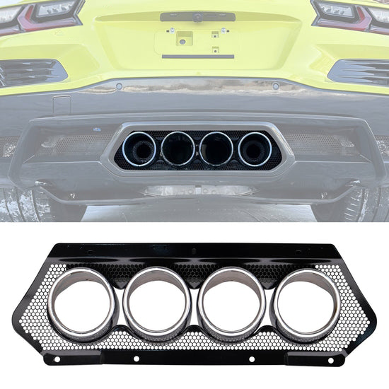 C8 Z06 OE Style Silver Exhaust Tips with Mesh Grill