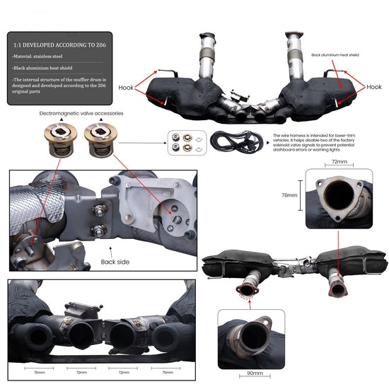 Second image of C8 Corvette Z06 Ikon Center Quad Tip Exhaust