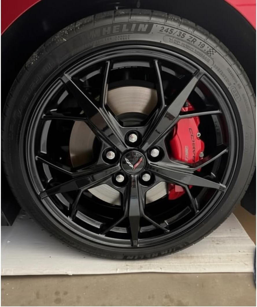 Second image of C8 Corvette Floating Spinner Black Center Caps