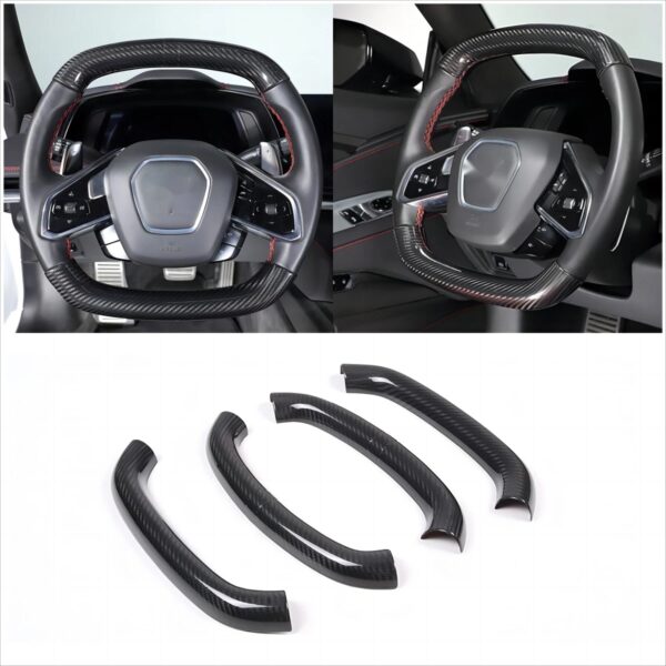 C8 Corvette Real Carbon Fiber Steering Wheel Conversion Cover Kit | Stingray / Z06