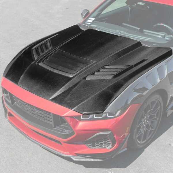 2024+ Mustang S650 Super Snake Style Carbon Fiber Front Hood
