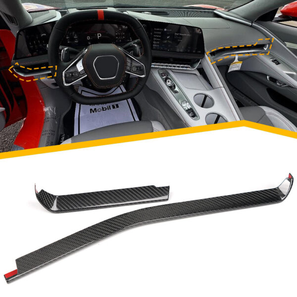 2026+ C8 Corvette Carbon Fiber Dashboard Trim Covers