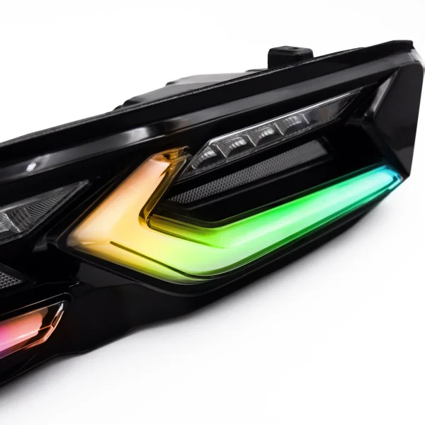 Second image of 2019 - 24 Camaro Next-Gen Smoked RGB Flow C8 Style Rear Tail Lights