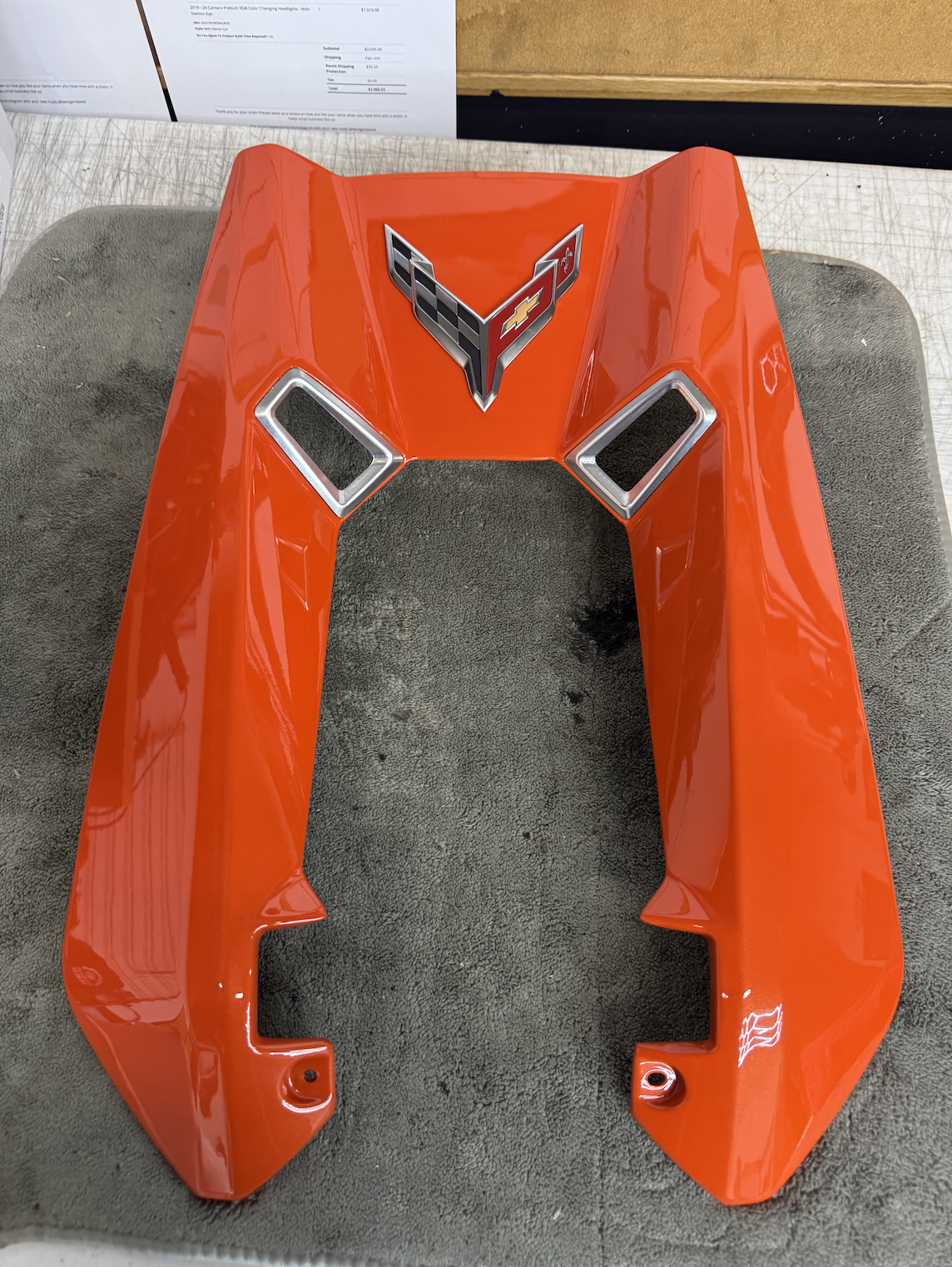 C8 Corvette Z06 5.5L LT6 Sebring Orange Painted Engine Cover - Coupe