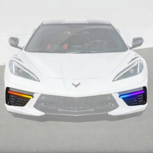 C8 Corvette Stingray RGB Flow LED DRL Grille Carbon Flash Bezel Inserts