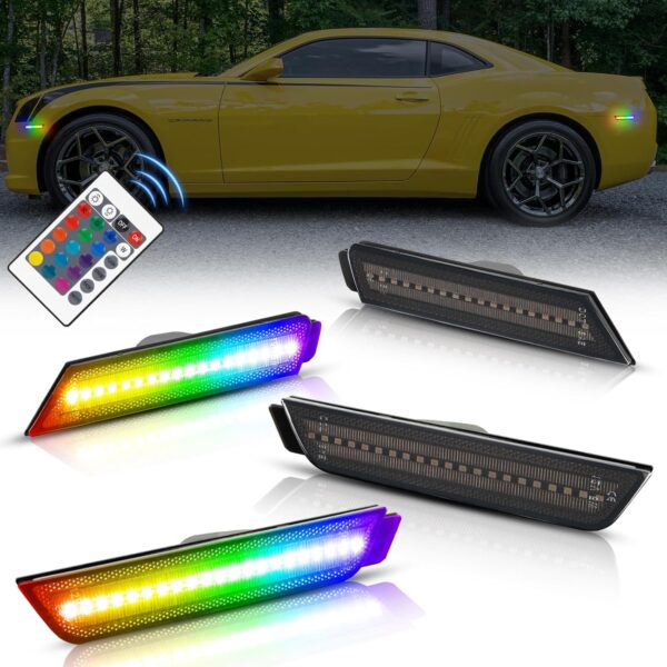 2010-15 Camaro Smoked RGB LED Side Markers