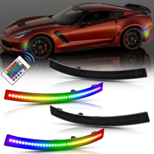 2014 - 19 Corvette C7 Smoked RGB LED Side Markers