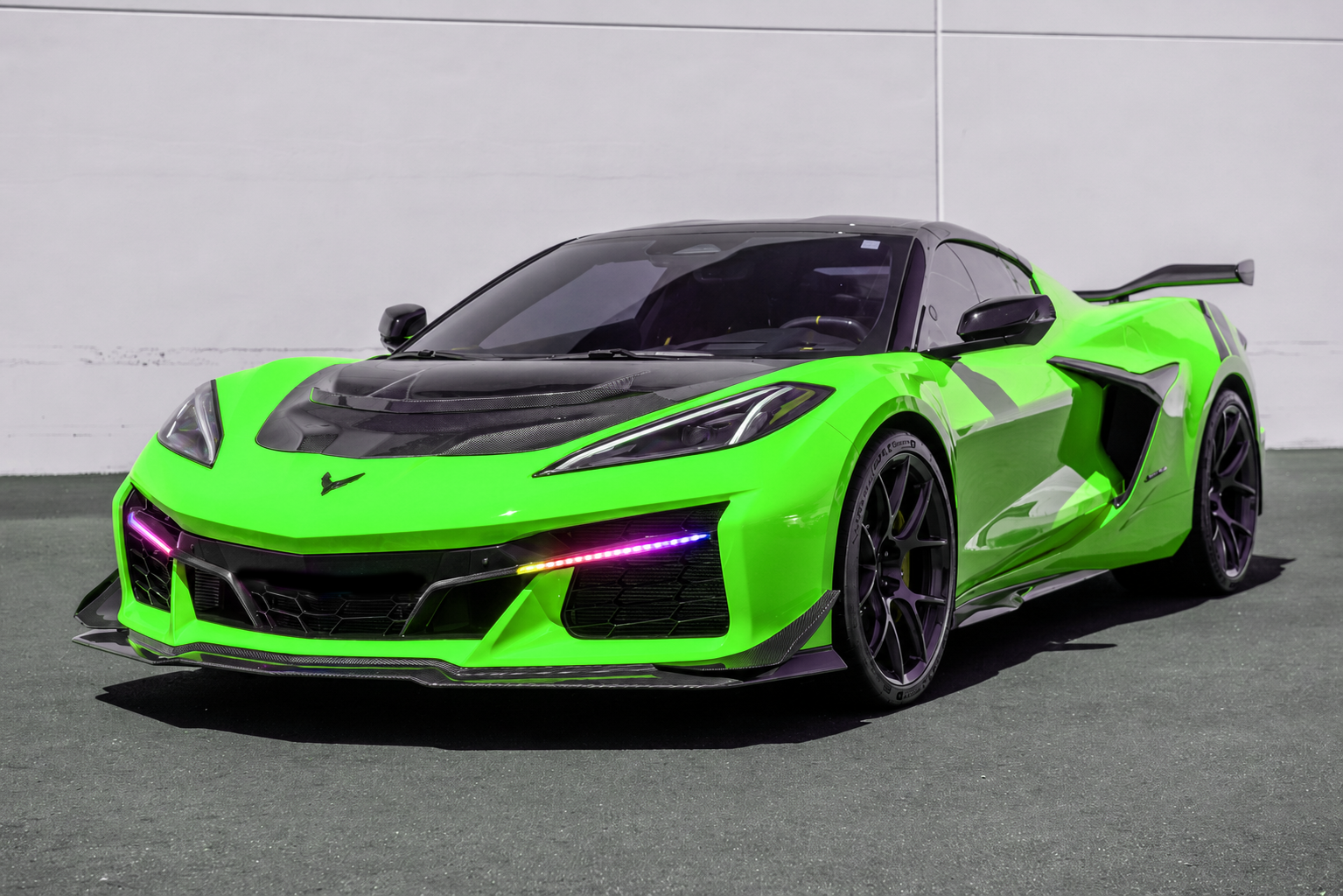 Second image of C8 Corvette Z06 RGB Flow LED DRL Light Bar Bezels | Carbon Flash / Carbon Fiber (Copy)