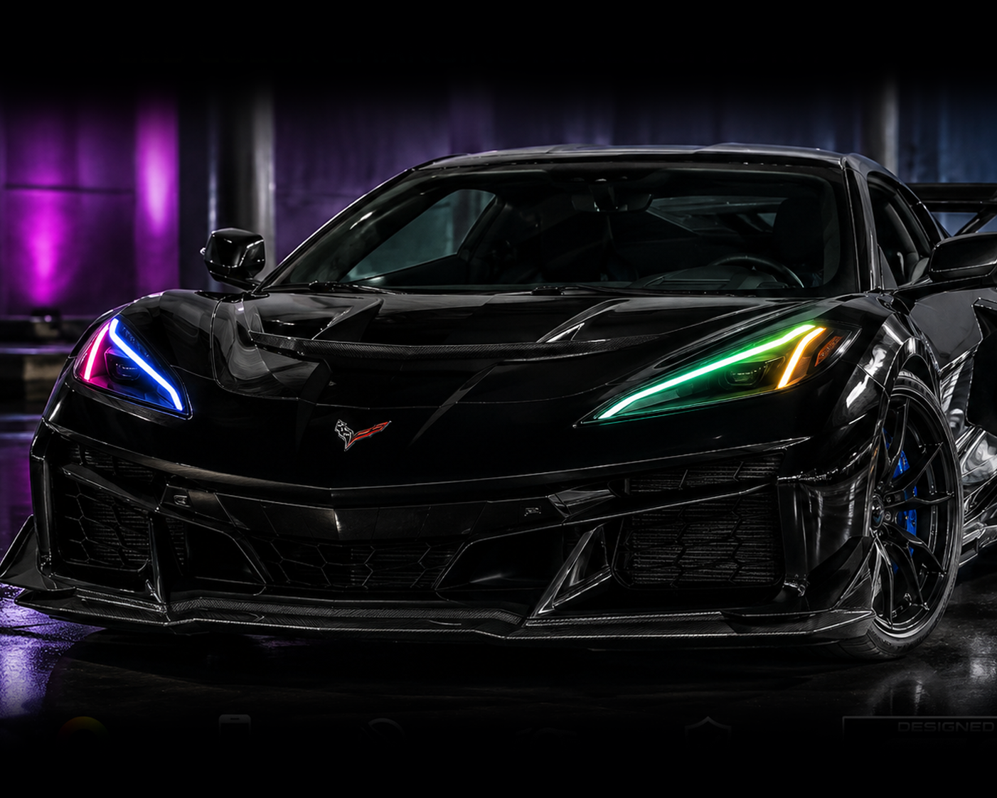 Second image of C8 Corvette Next-Gen RGB LED Headlight DRL Kit