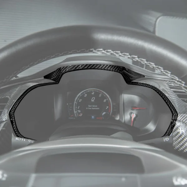 Corvette C7 Dry Carbon Fiber Speedometer Trim Cover Set