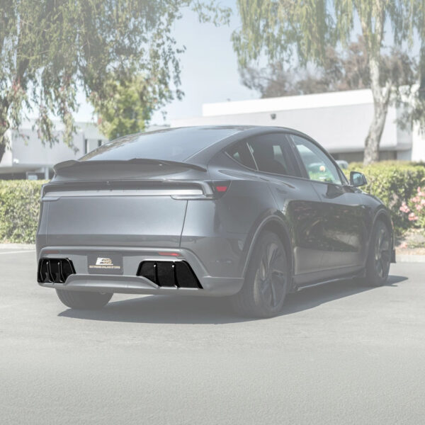 2025+ Tesla Model Y Fast Style Glossy Black Rear Diffuser Add-On